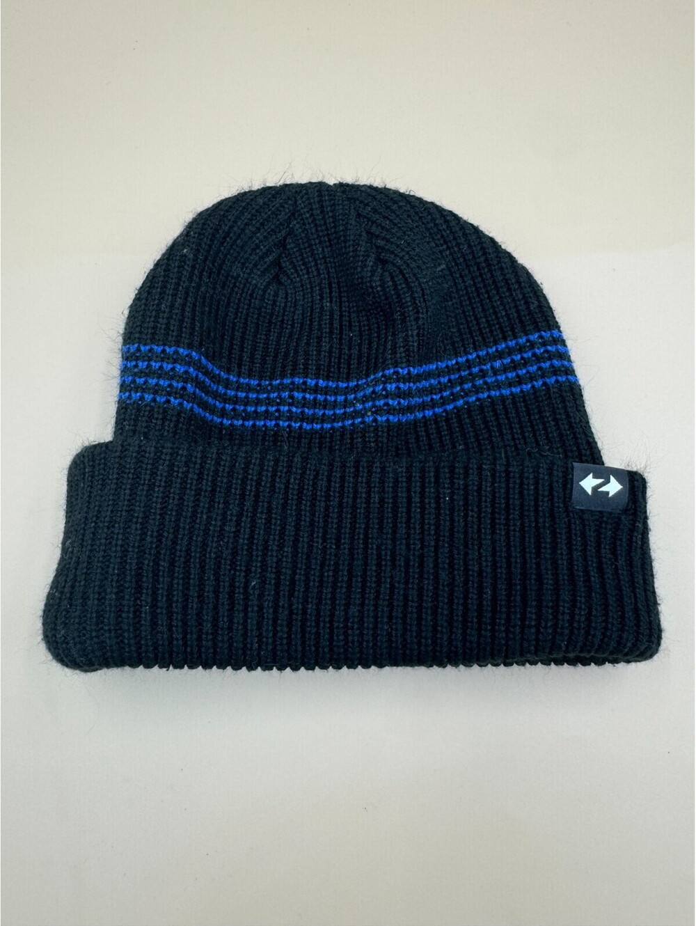 ZkSync ETH Denver 2026 Autumn Mini Stripe Beanie Black Blue Snowboard Knit Hat M